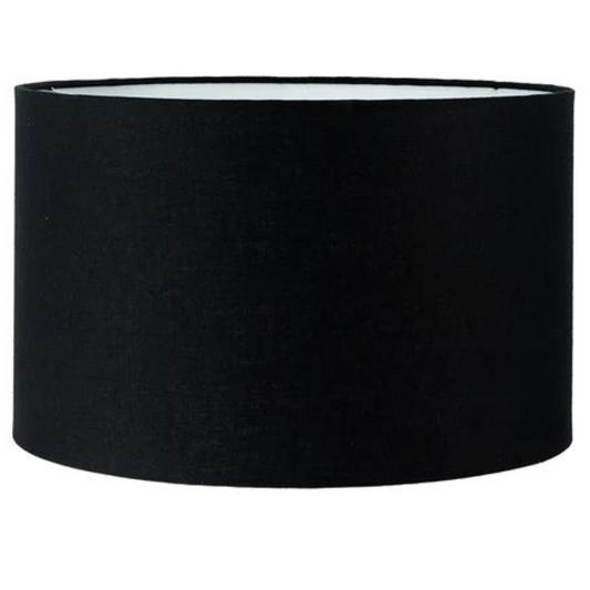 Black Linen Drum Shade