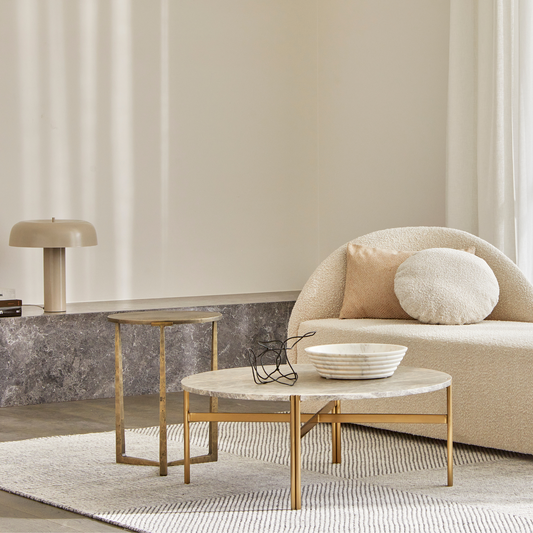 Amelie Aura Side Table - Antique Brass by GlobeWest