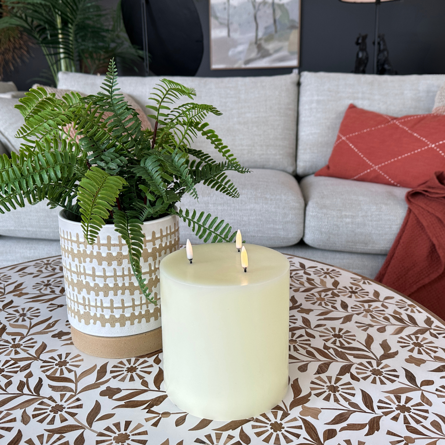 LED Pillar Candles Ivory
