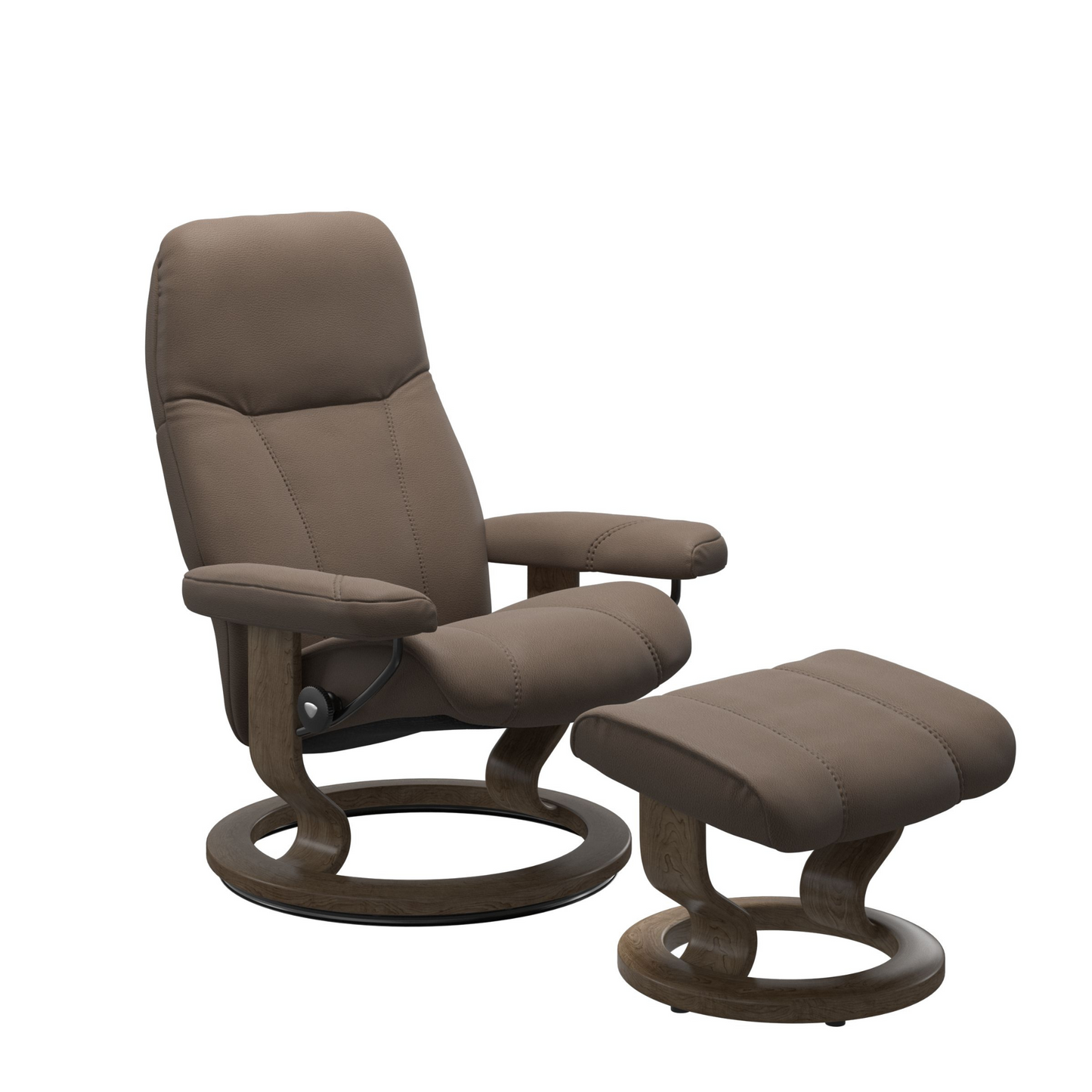 Consul Small Recliner Chair & Stool Classic Base by Stressless