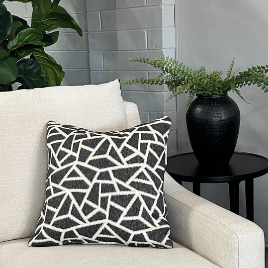 Grey Geometric Scatter Cushion