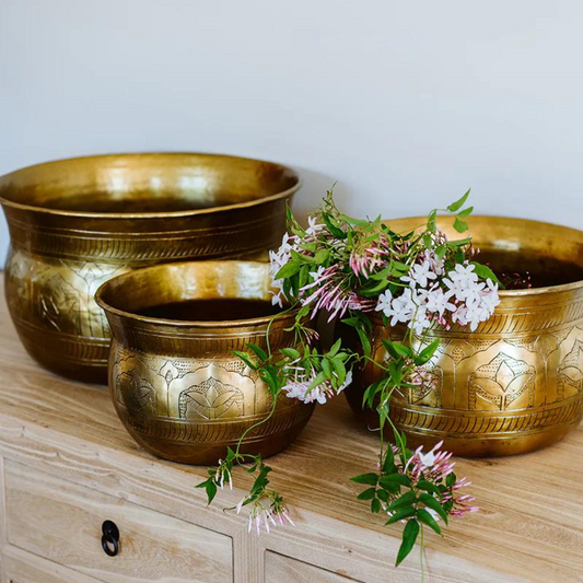 Moghul Planter - Medium - Antique Gold