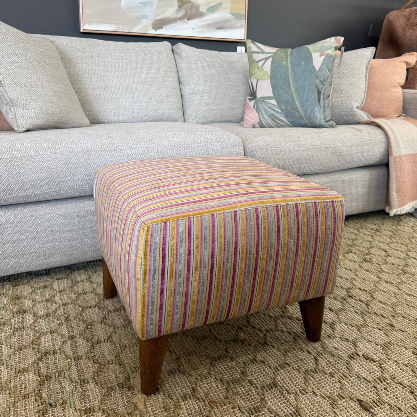 Soho Ottoman Zepel Lucia Bouquet Ex Display