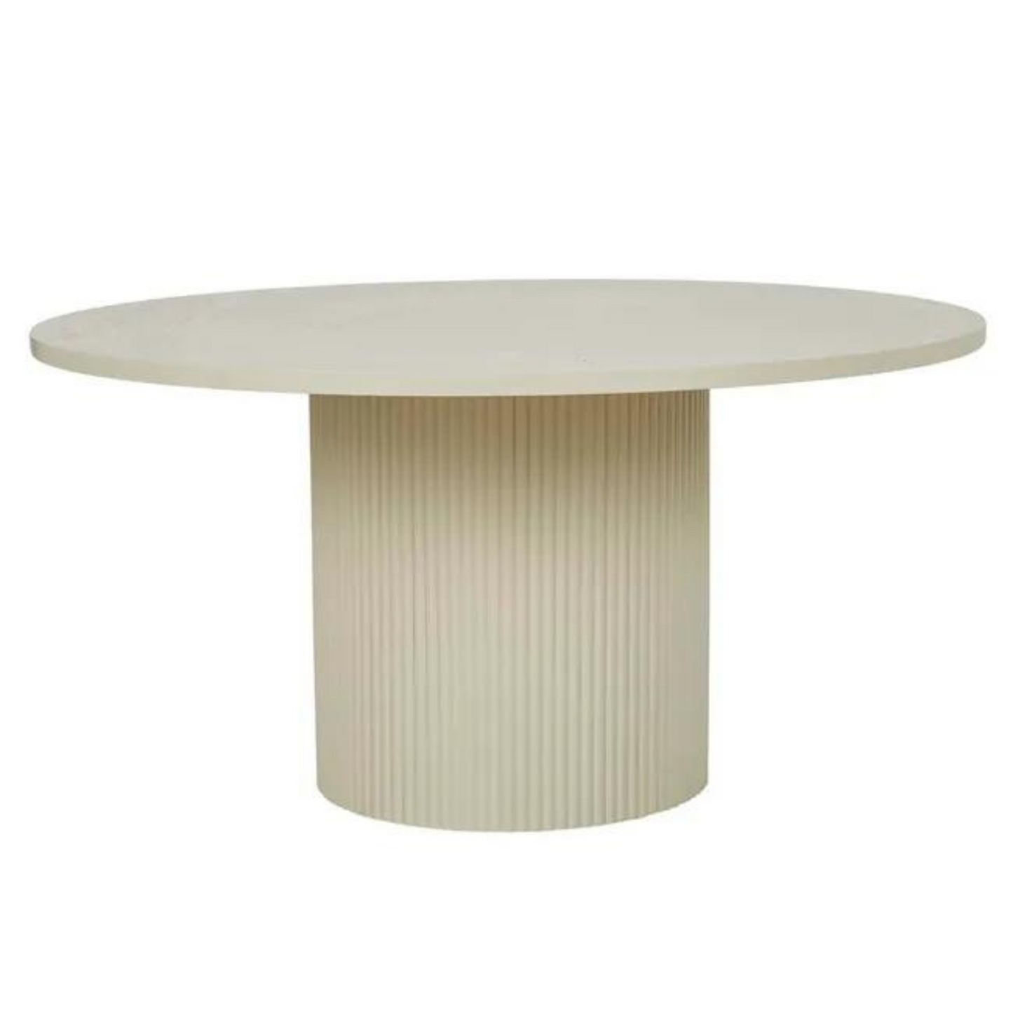 Benjamin Ripple Round Dining Table in Putty by GlobeWest