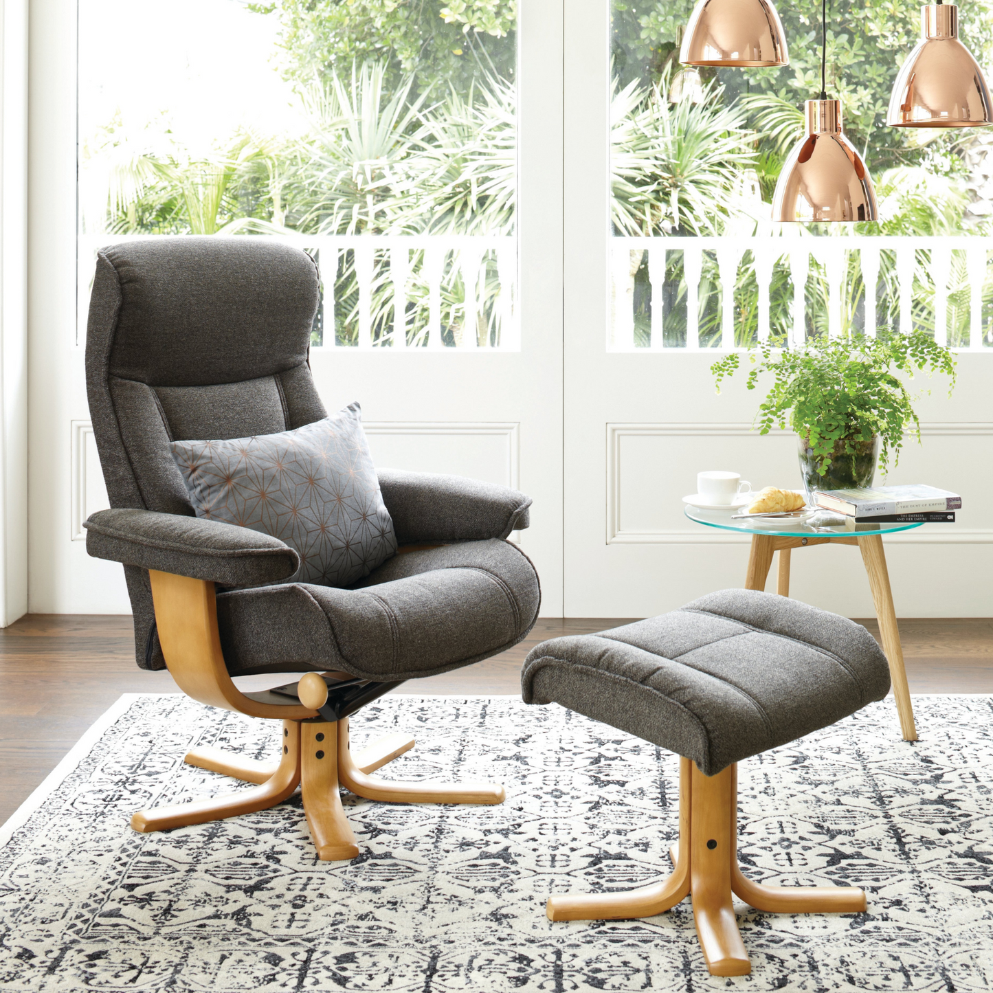 Nordic 21 Recliner Chair with Ottoman by IMG