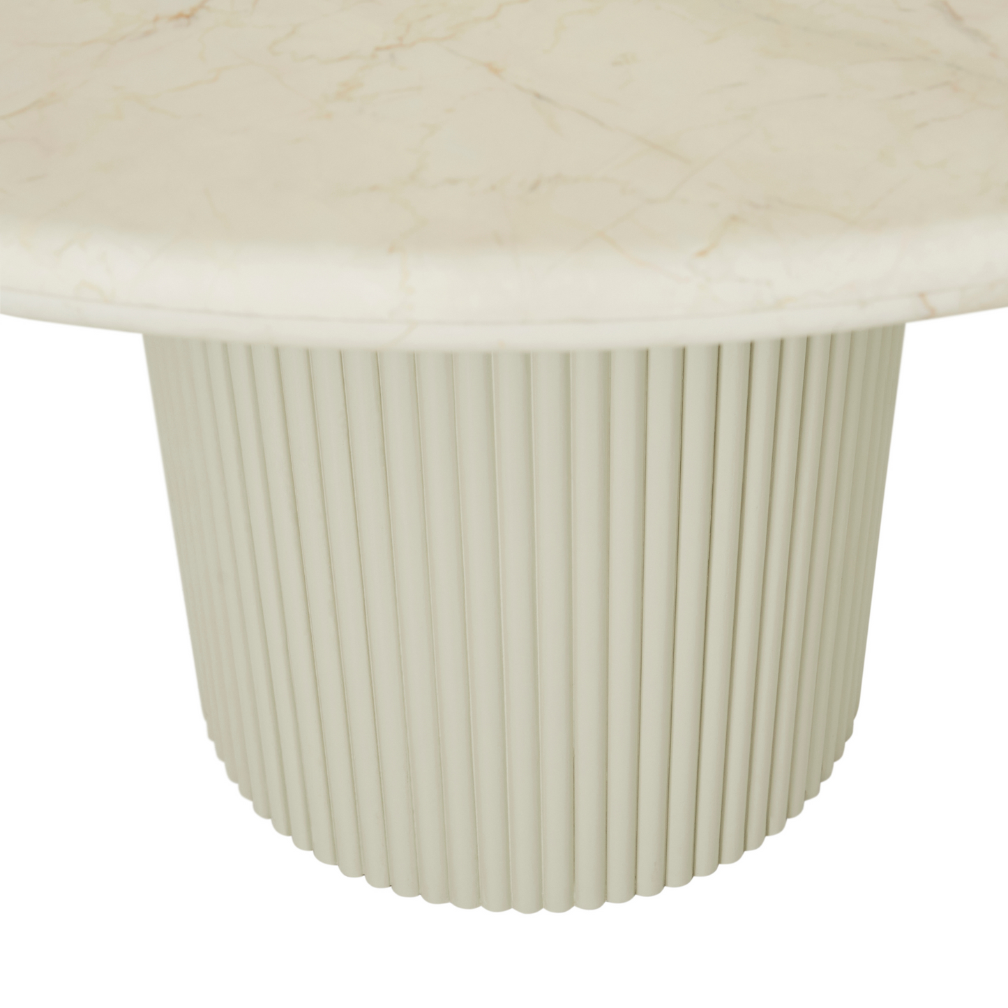 Benjamin Ripple Round Marble Dining Table Brown Vein Marble with Putty by GlobeWest