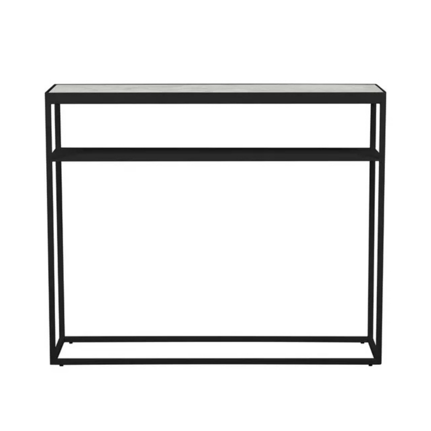 Elle Slim Console - Matt White Marble/Black - 900mm by GlobeWest