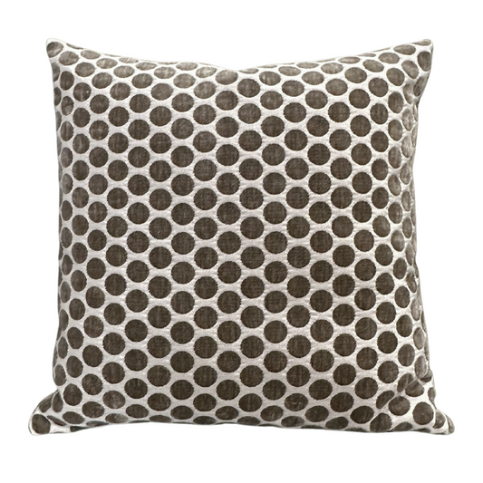 Taupe Spot Velvet Cushion
