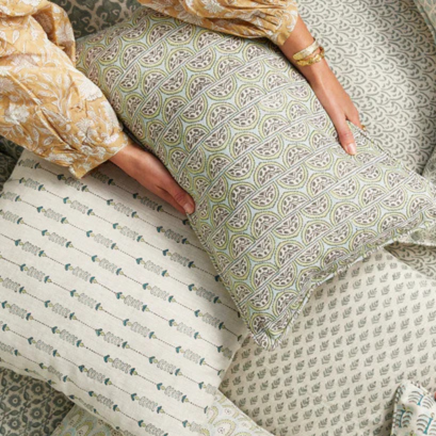 Burano Wasabi Linen Cushion