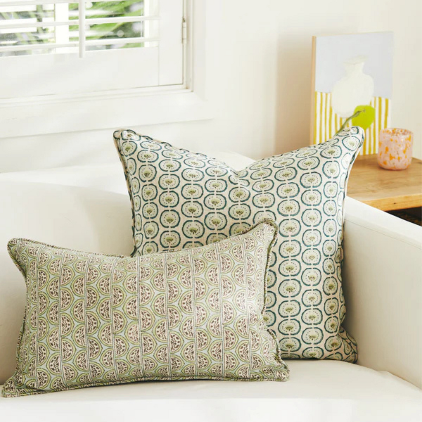 Burano Wasabi Linen Cushion
