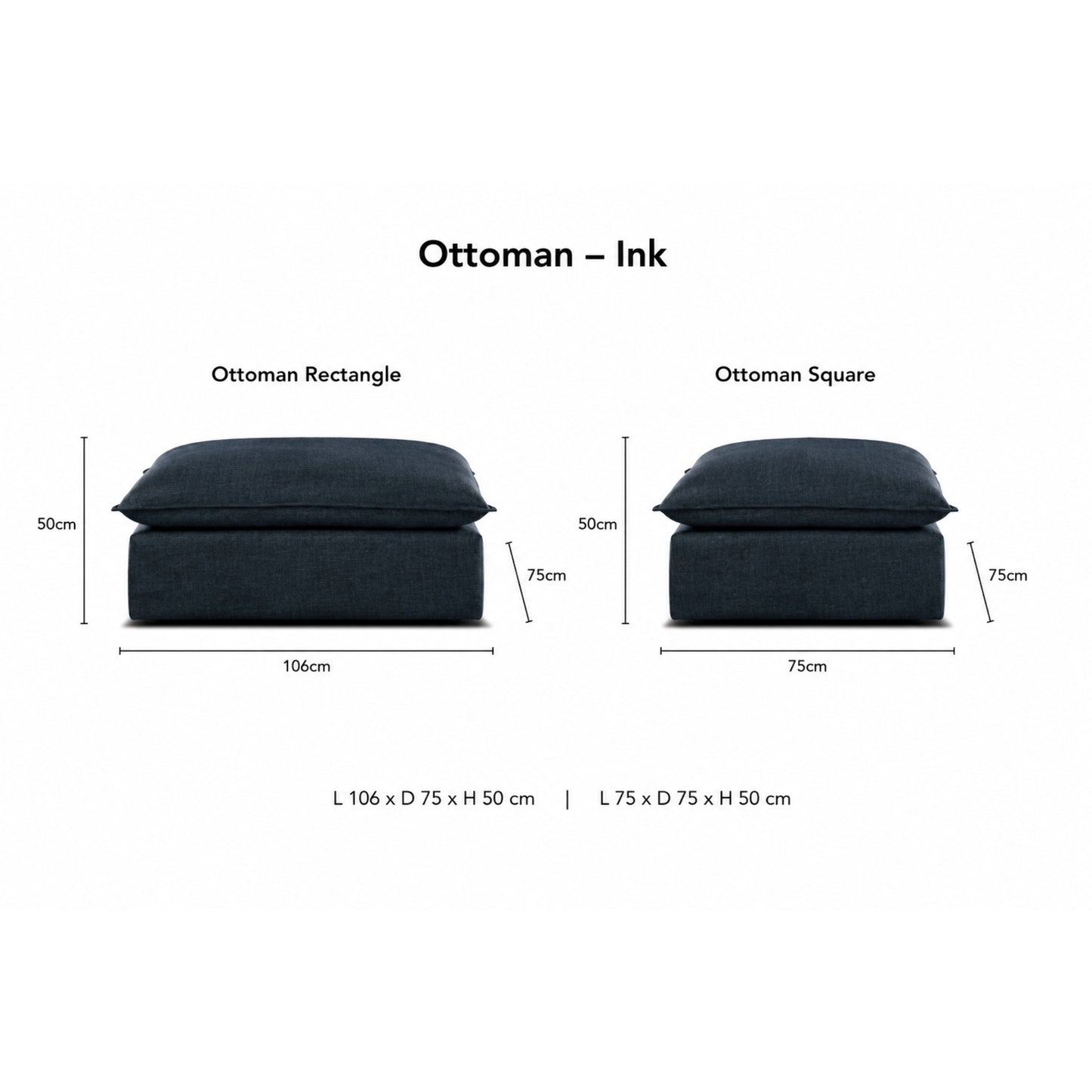 Daydream Loose Cover Ottoman by Molmic