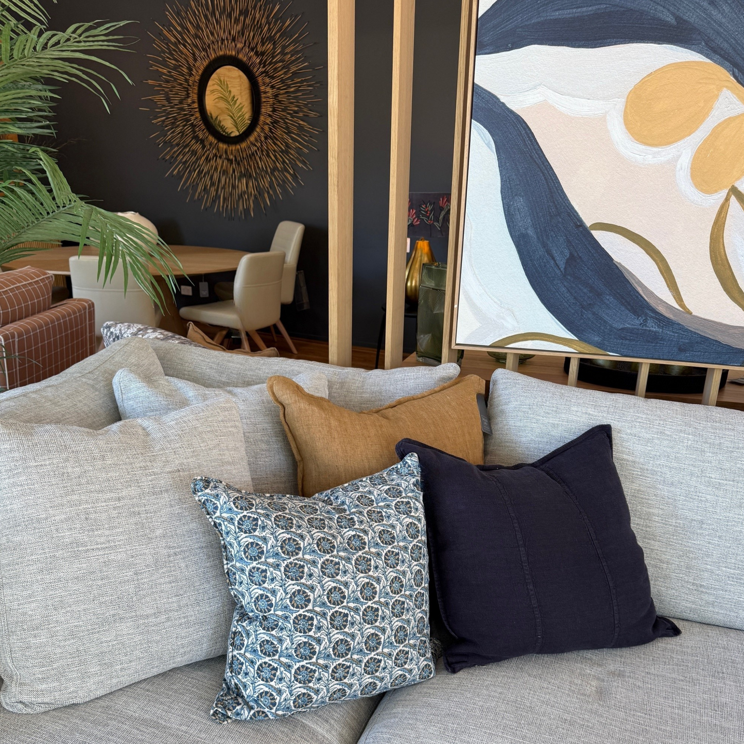 Istanbul Fresh Azure Linen Cushion