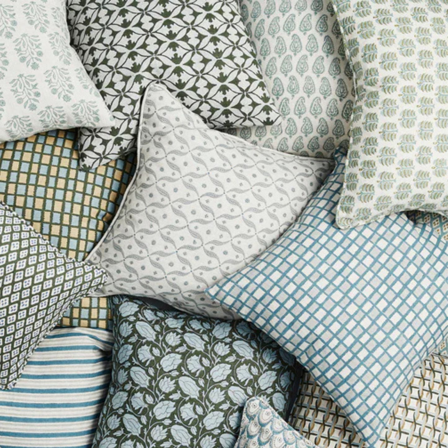 Madhavi Thyme Linen Cushion