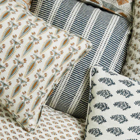 Matches Indian Teal Linen Cushion