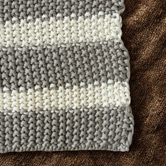 Moss Stitch Striped Throw