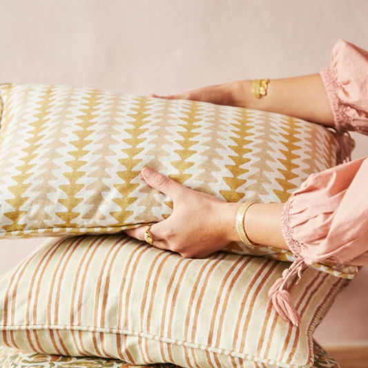 Mozambique Saffron Linen Cushion