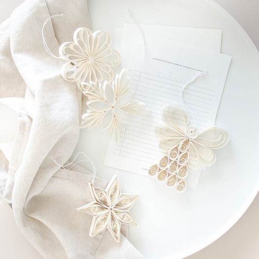 Quilling Angel Paper Hanging Ornament Off-White H11.5cm