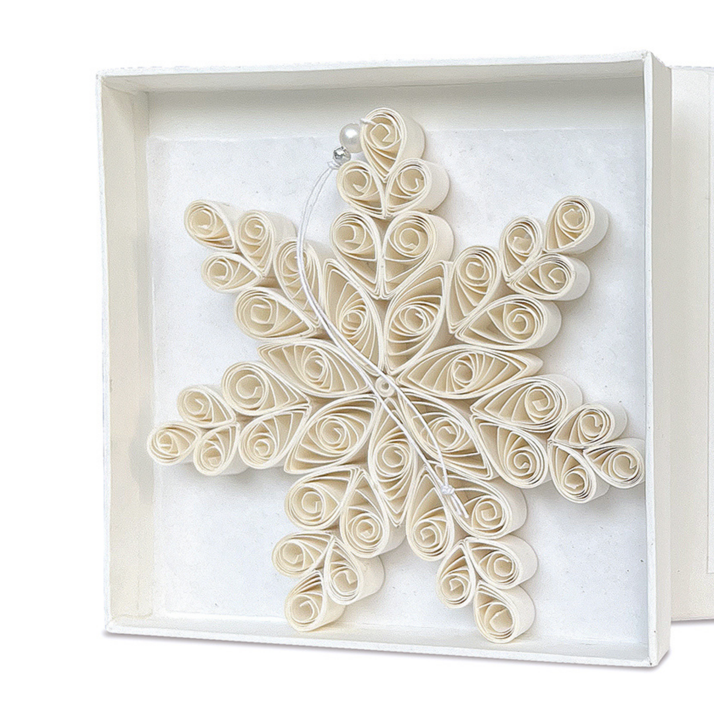 Quilling Snowflake Paper Ornament Off-White 15cm