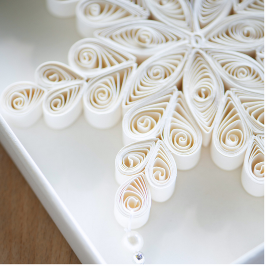 Quilling Snowflake Paper Ornament Off-White 15cm