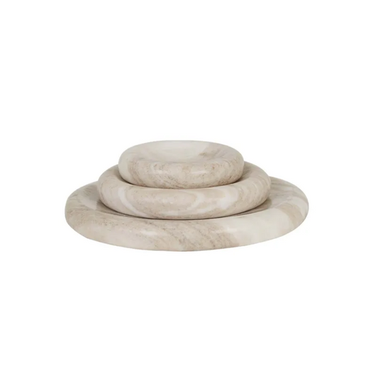 Rufus Indra Bowl Oat Marble by GlobeWest