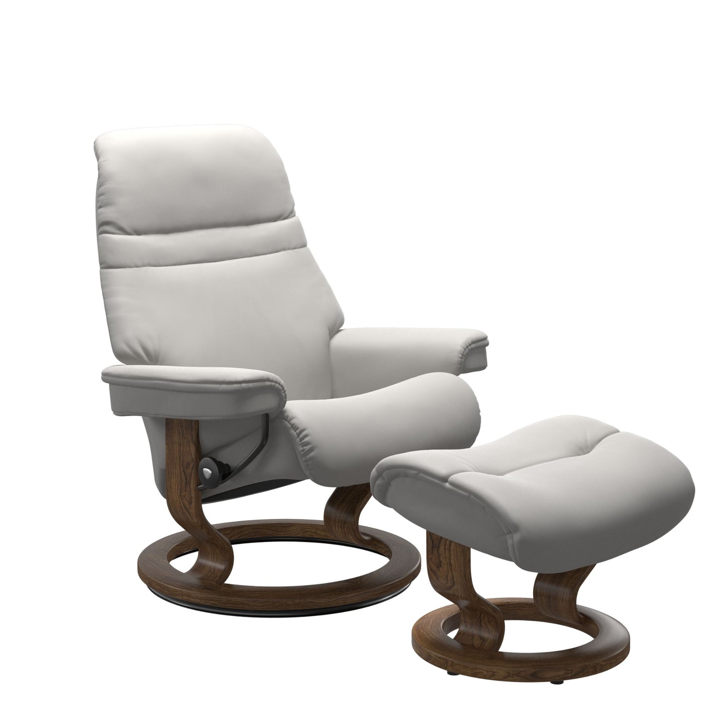 Sunrise Small Recliner Chair & Stool Classic Base by Stressless