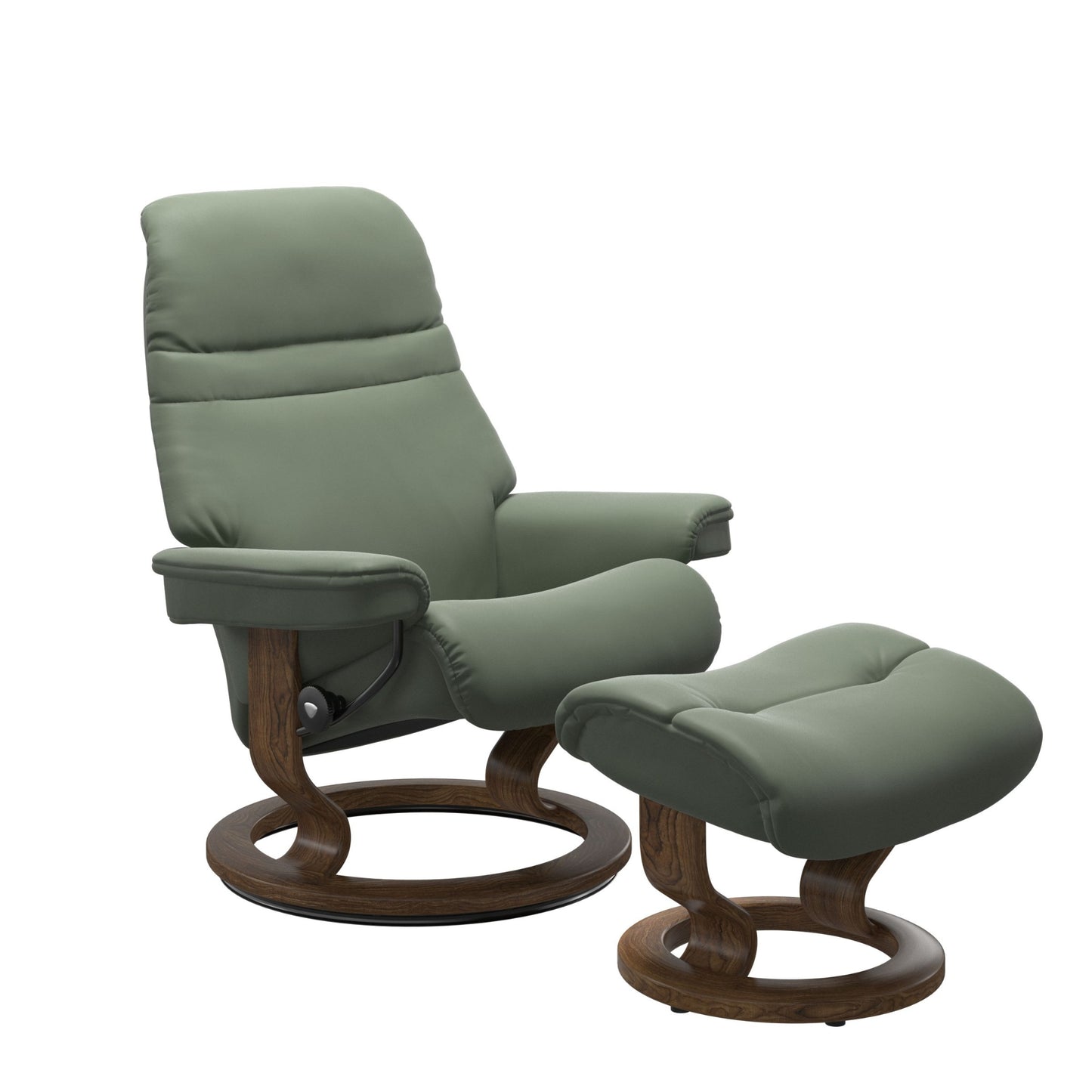 Sunrise Small Recliner Chair & Stool Classic Base by Stressless