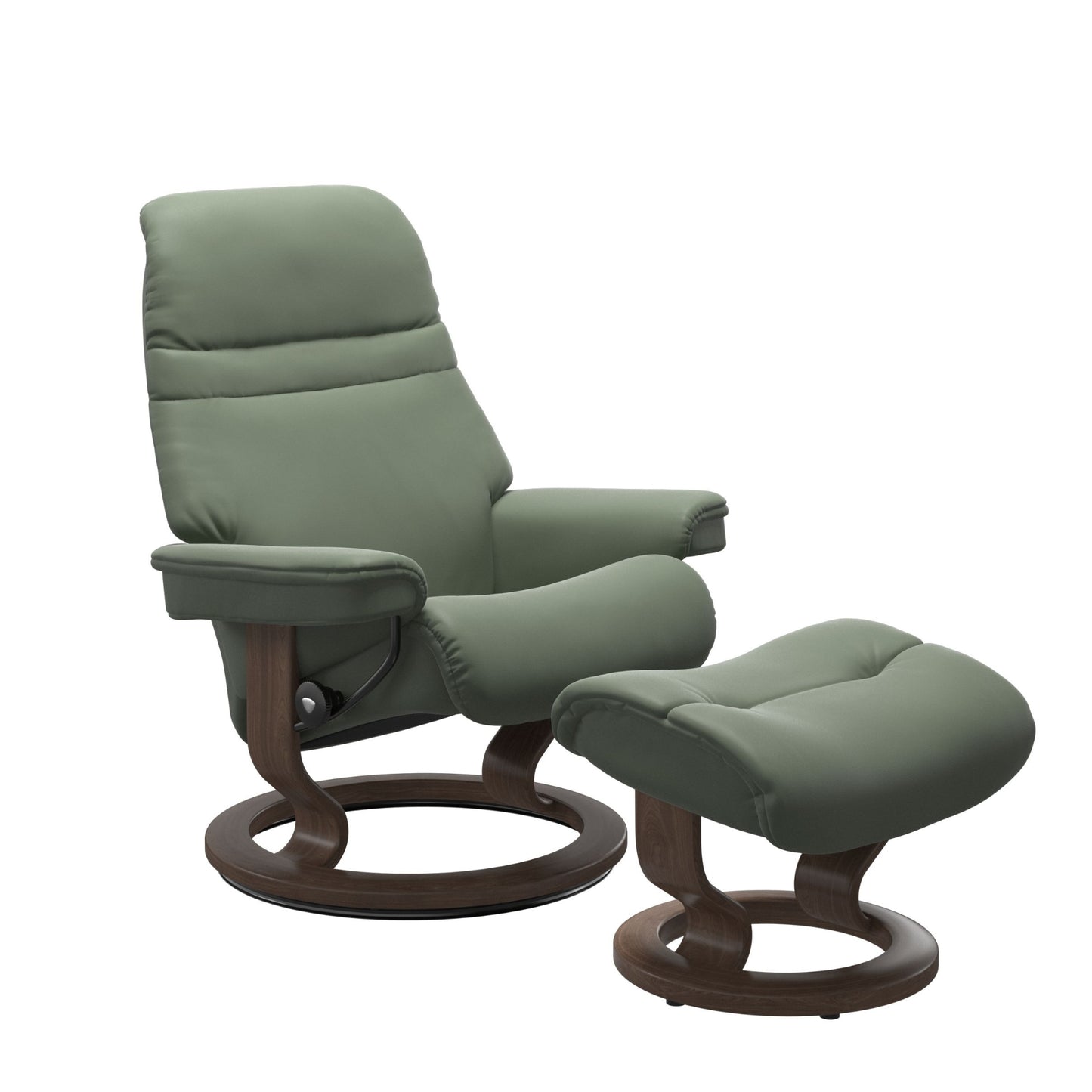 Sunrise Small Recliner Chair & Stool Classic Base by Stressless