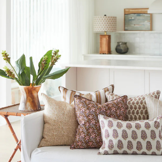 Tuvalu Moonflower Linen Cushion