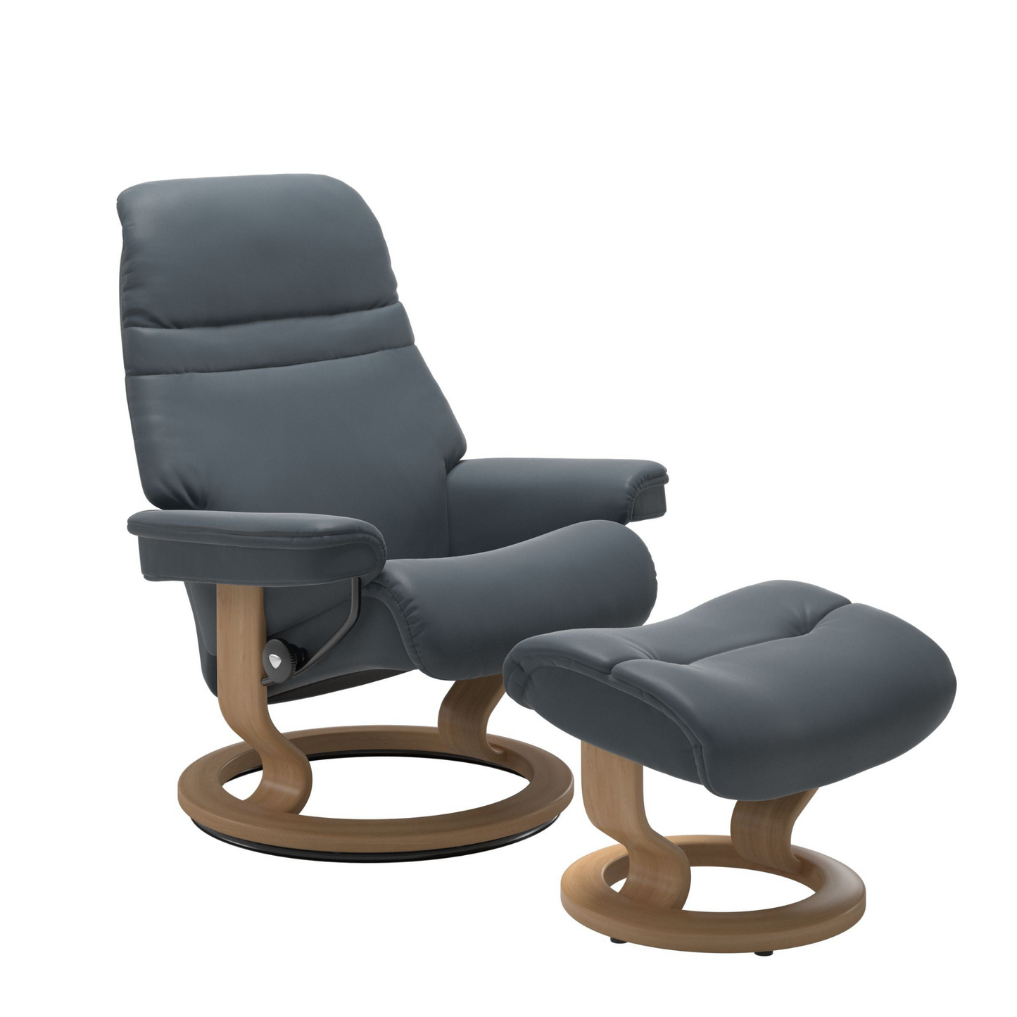 Sunrise Medium Recliner Chair & Stool Classic Base by Stressless