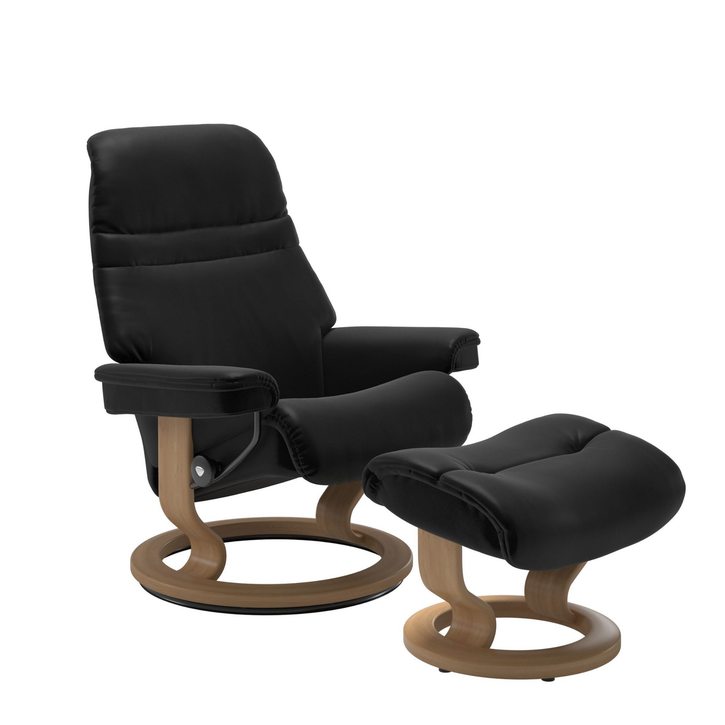 Sunrise Medium Recliner Chair & Stool Classic Base by Stressless
