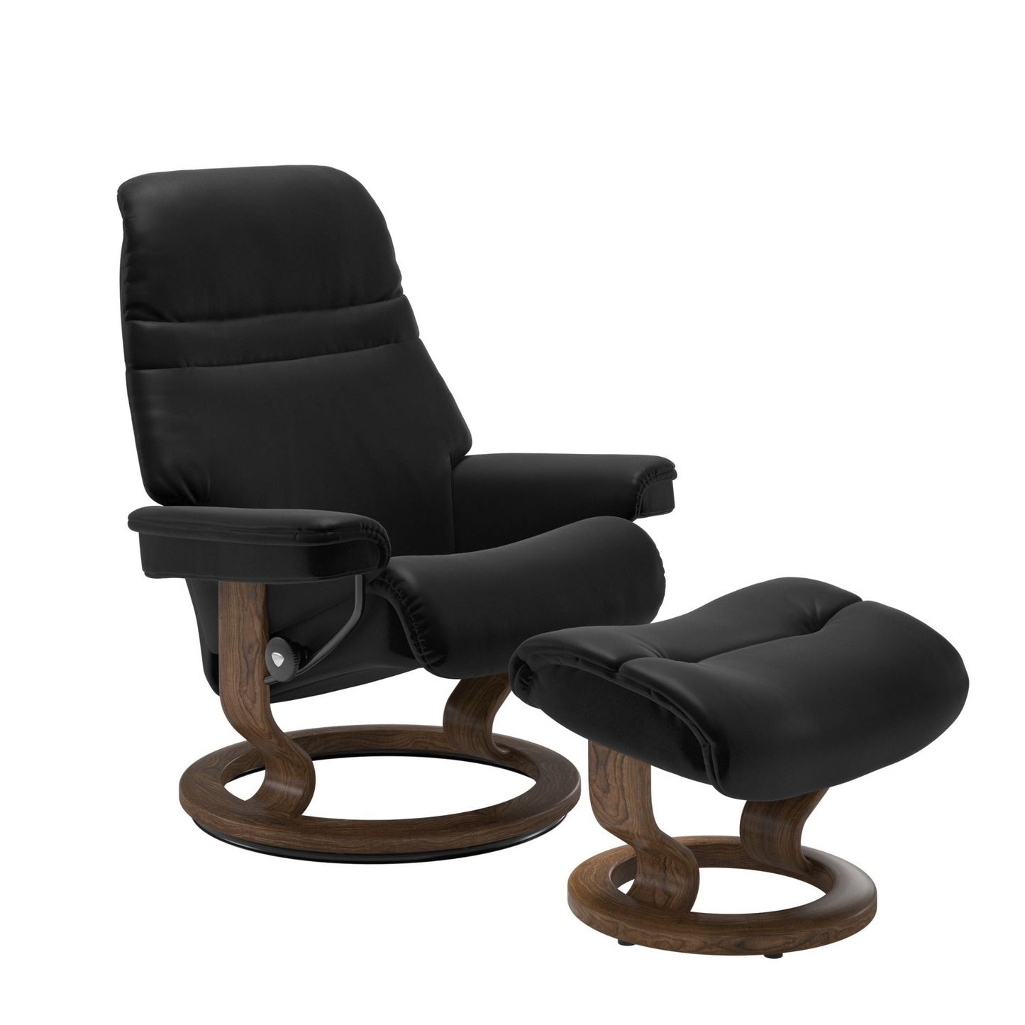 Sunrise Medium Recliner Chair & Stool Classic Base by Stressless