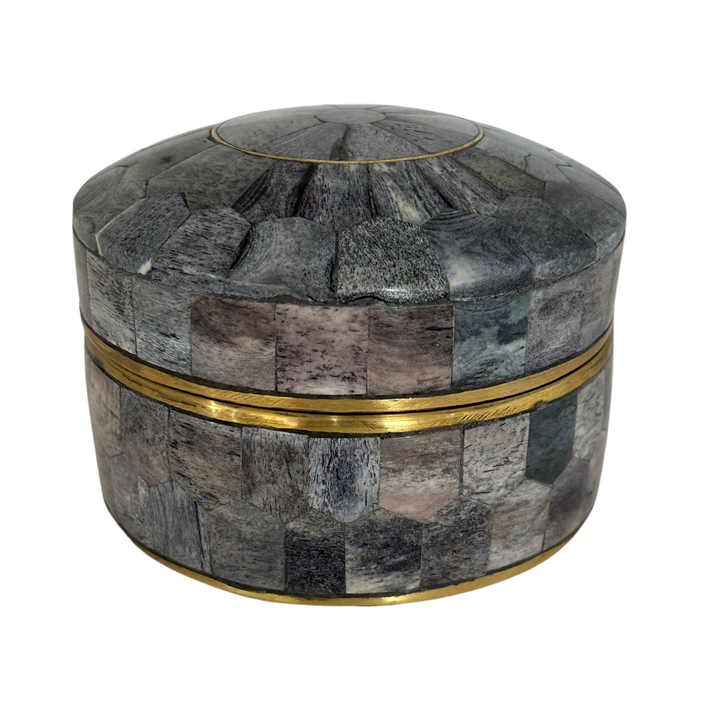 Large Bone Inlay Box with Lid