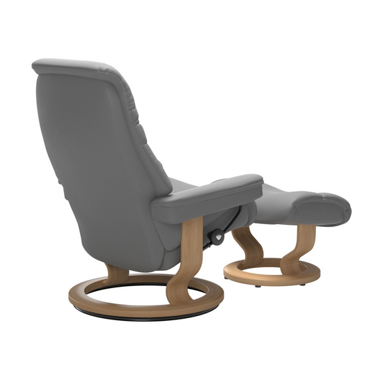 Sunrise Medium Recliner Chair & Stool Classic Base by Stressless