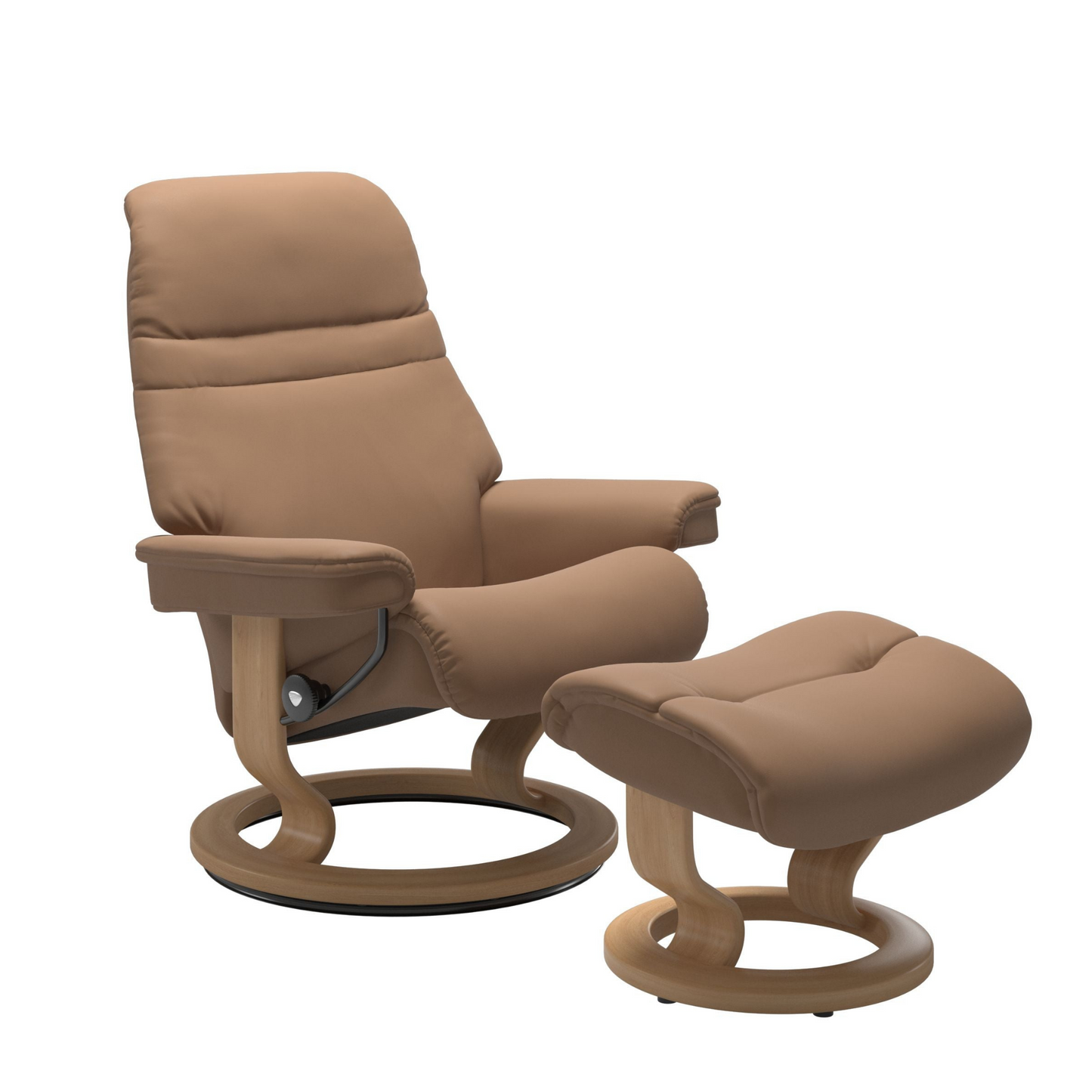 Sunrise Medium Recliner Chair & Stool Classic Base by Stressless