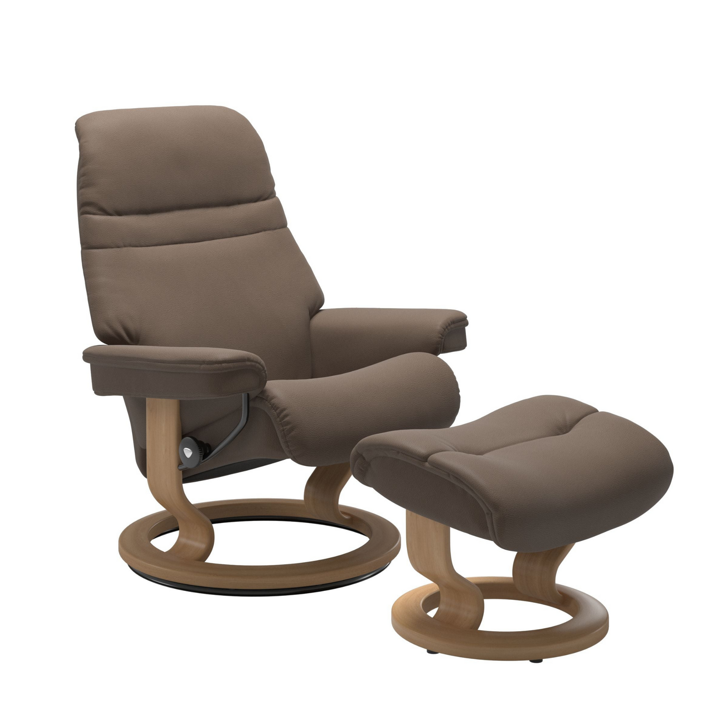 Sunrise Medium Recliner Chair & Stool Classic Base by Stressless