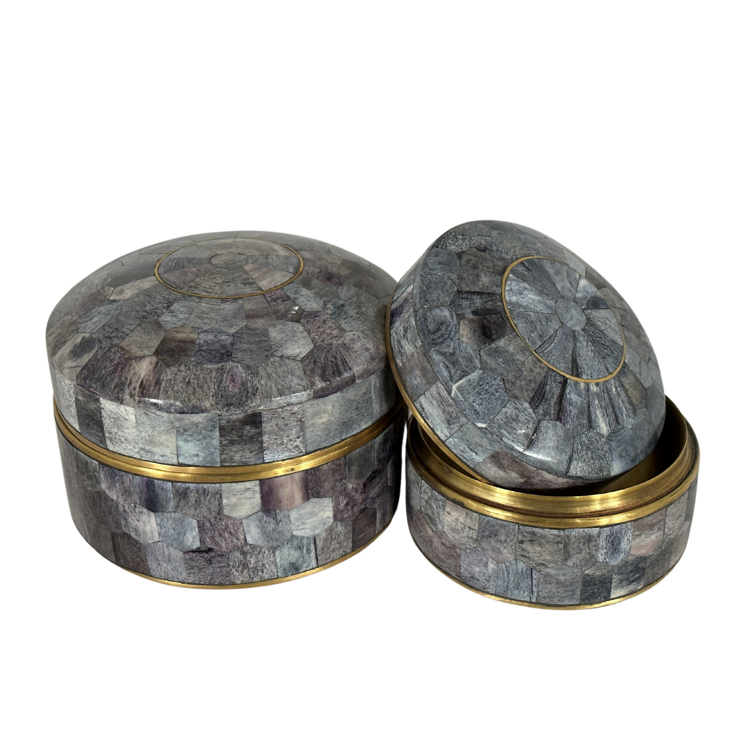Large Bone Inlay Box with Lid