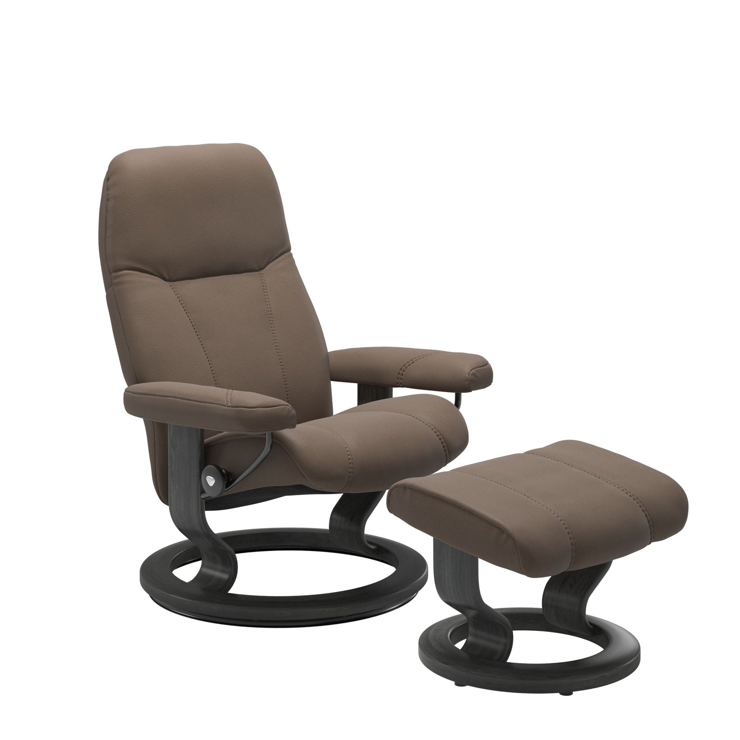 Consul Small Recliner Chair & Stool Classic Base by Stressless