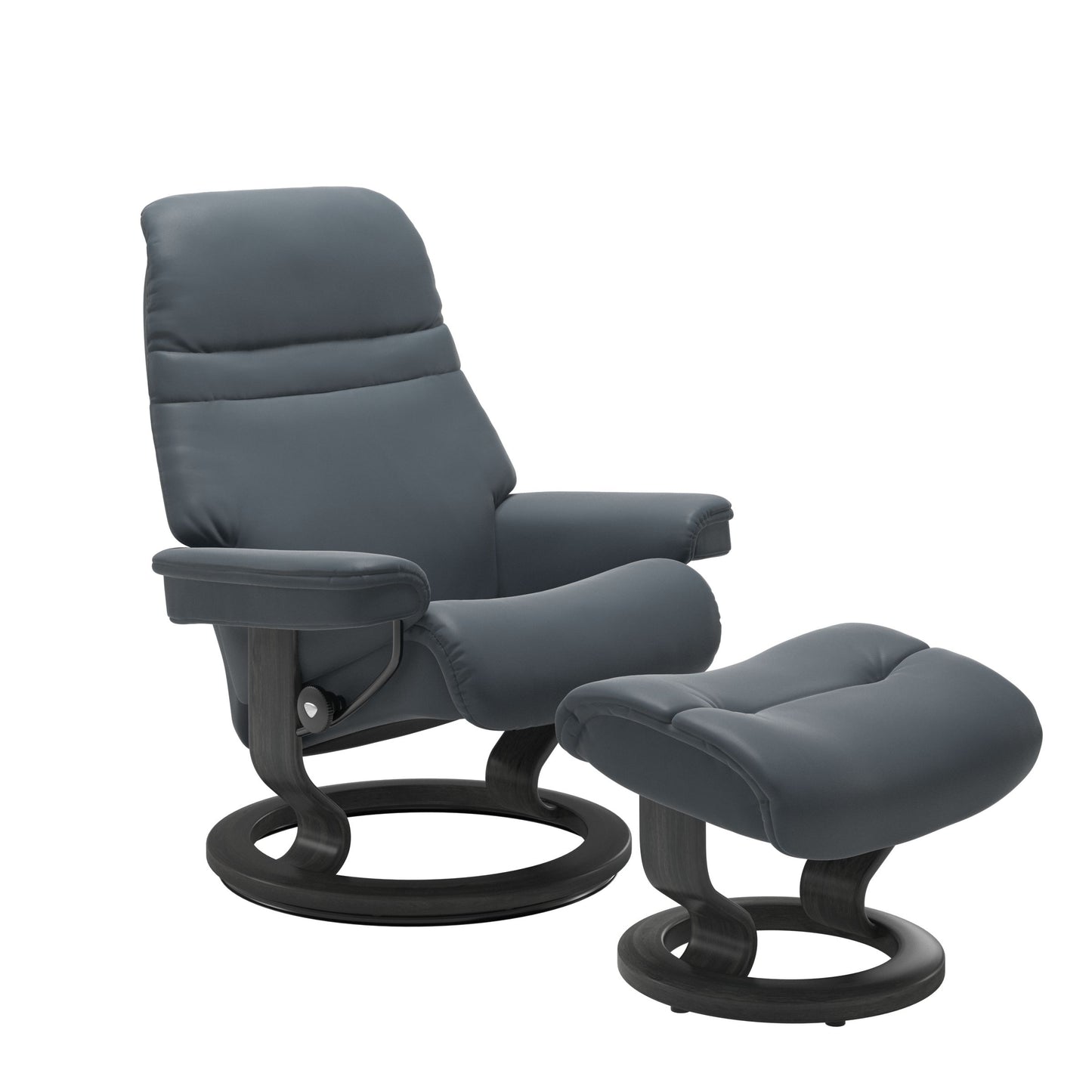 Sunrise Small Recliner Chair & Stool Classic Base by Stressless