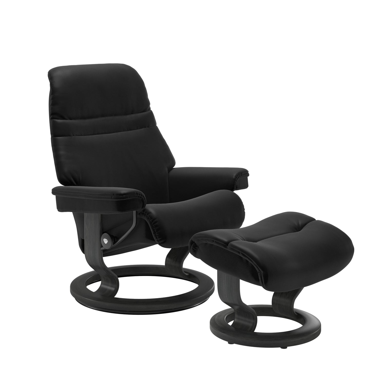 Sunrise Small Recliner Chair & Stool Classic Base by Stressless