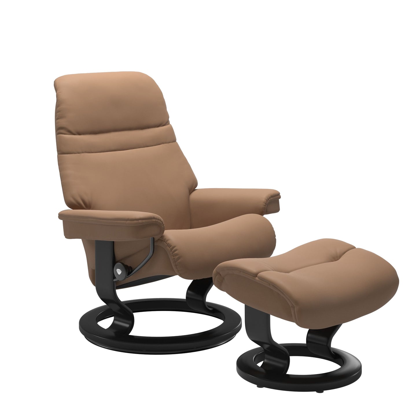 Sunrise Small Recliner Chair & Stool Classic Base by Stressless
