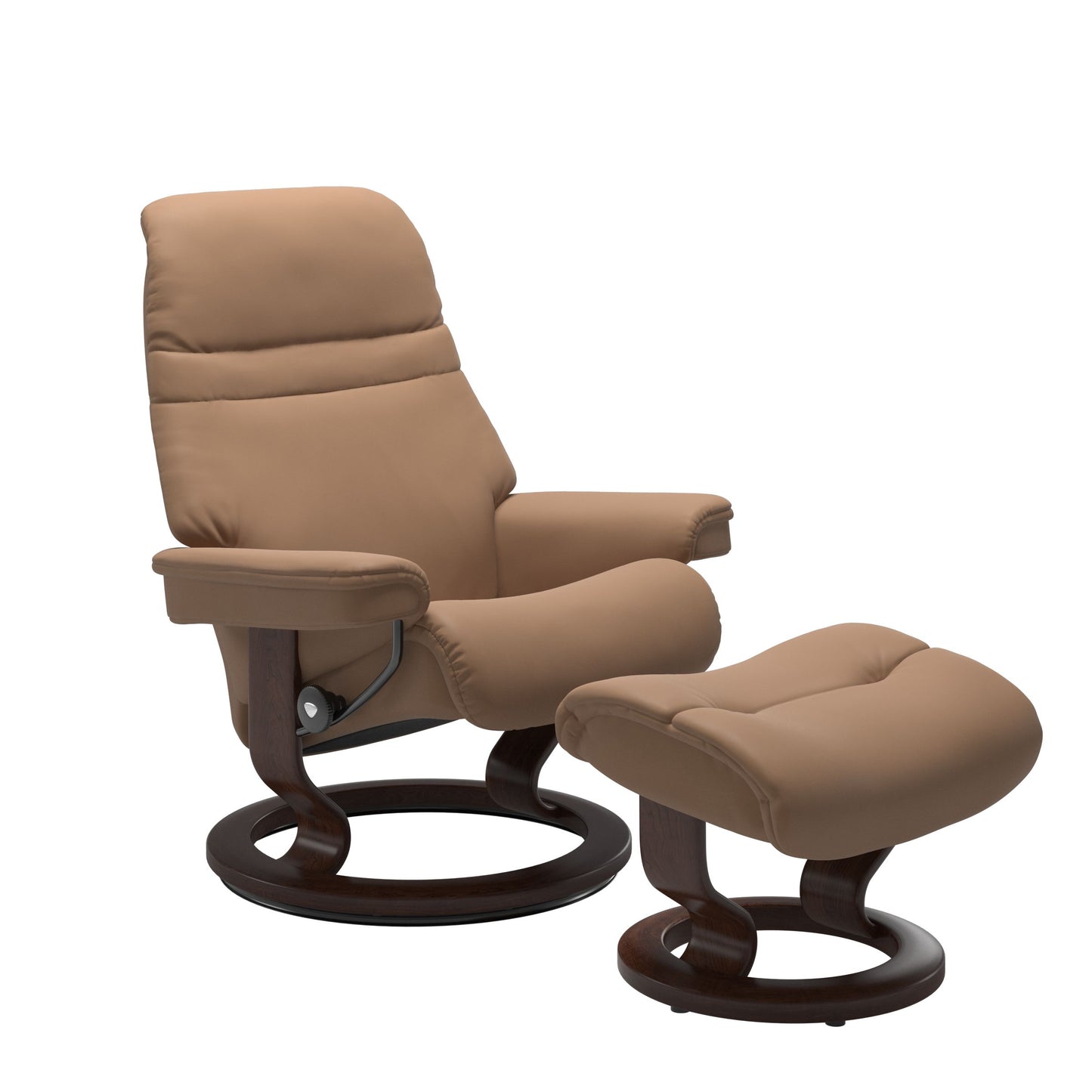 Sunrise Small Recliner Chair & Stool Classic Base by Stressless