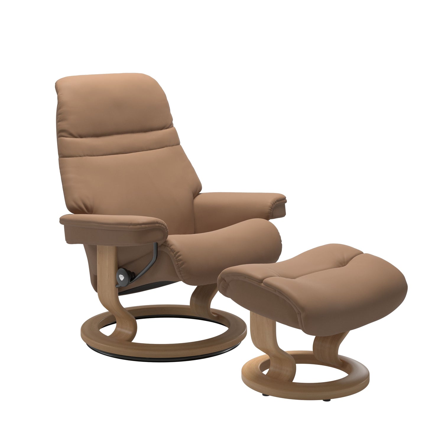 Sunrise Small Recliner Chair & Stool Classic Base by Stressless