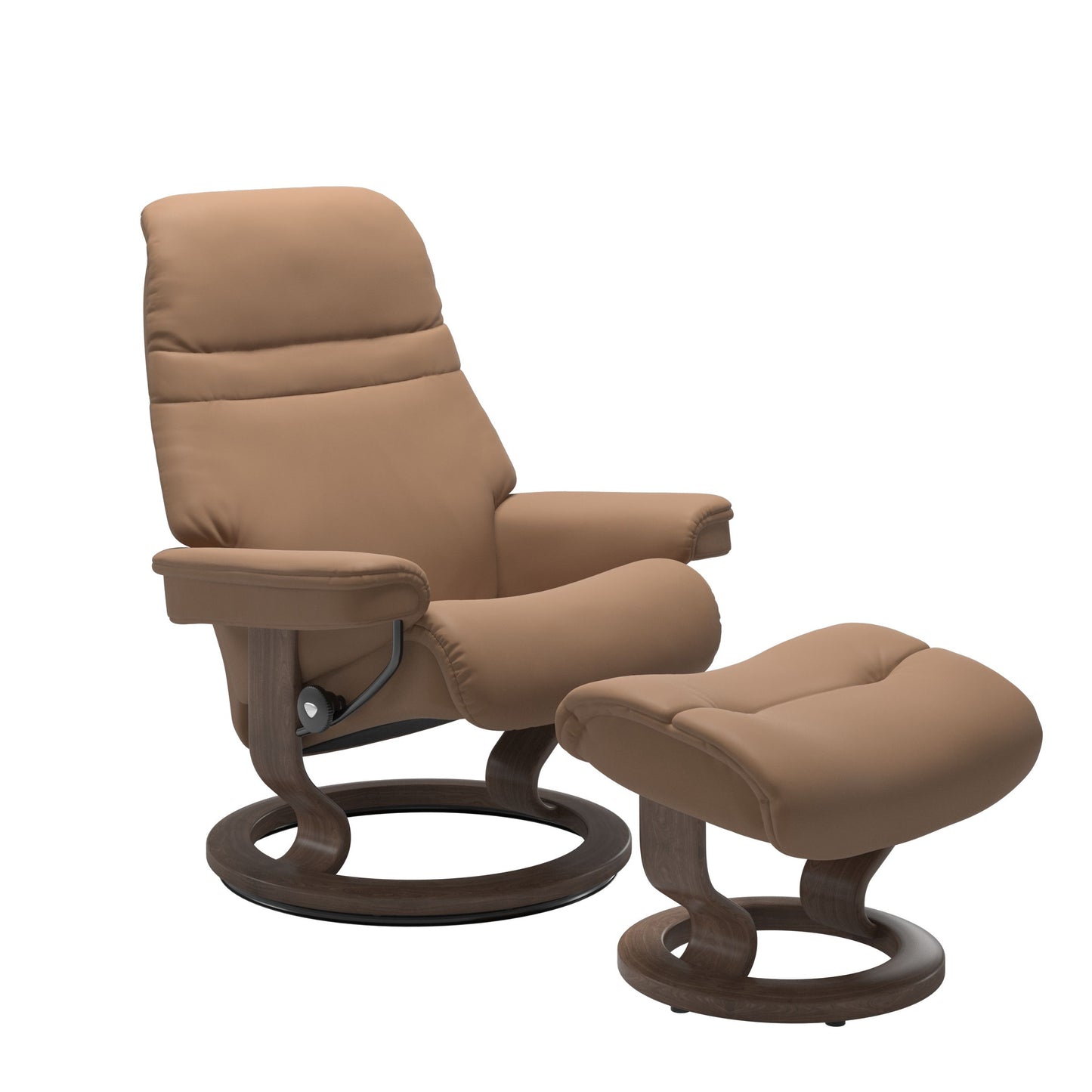 Sunrise Small Recliner Chair & Stool Classic Base by Stressless