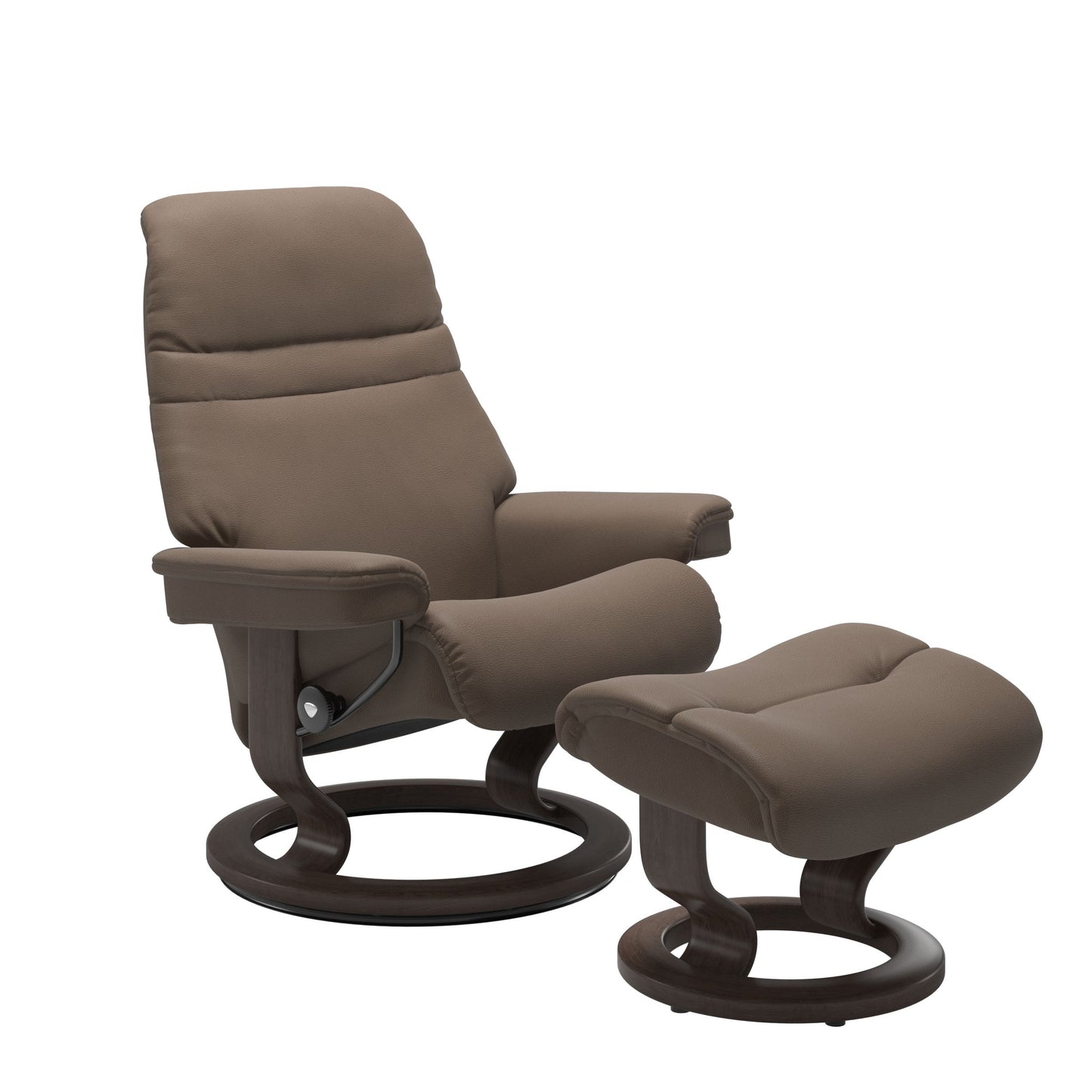 Sunrise Small Recliner Chair & Stool Classic Base by Stressless