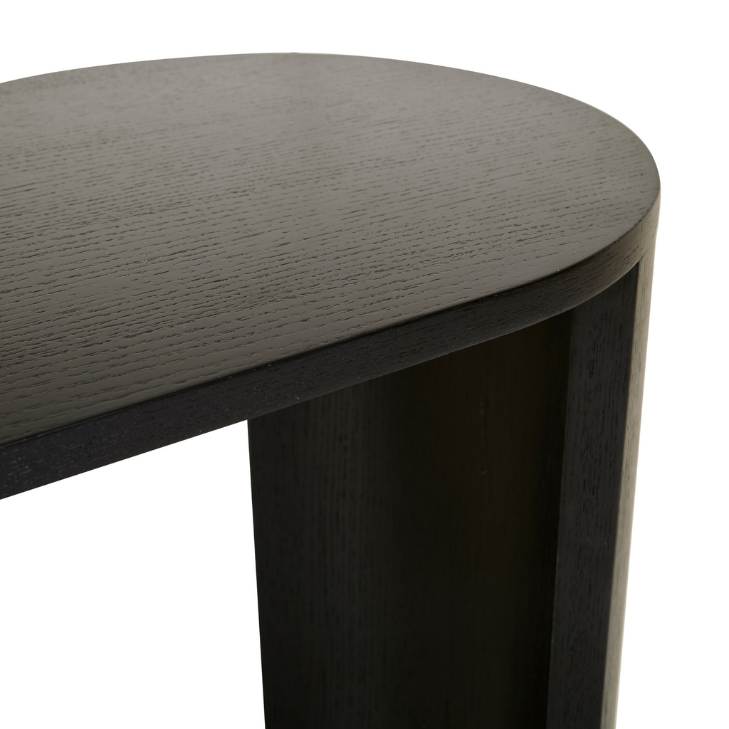 Classique Oval Console - Matt Dark Oak by GlobeWest
