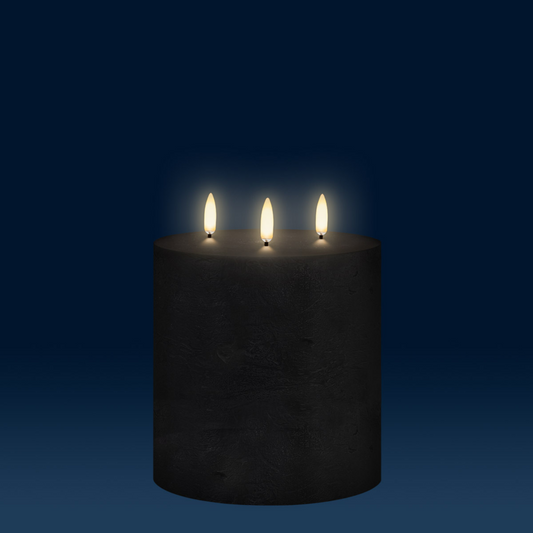 LED Pillar Candles Black