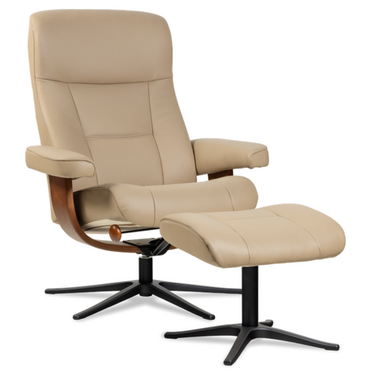 Nordic 11 Recliner Chair & Ottoman with Classic Base by IMG