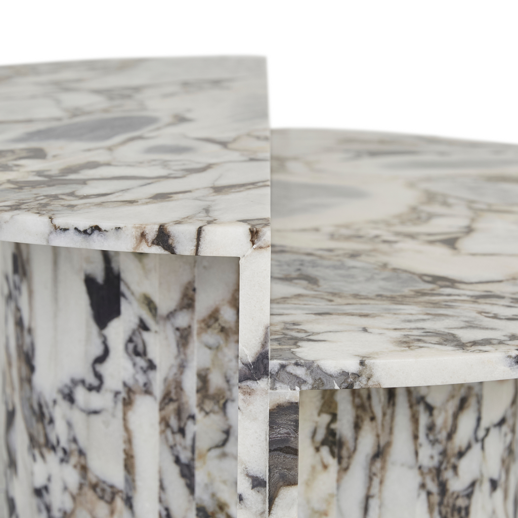 Elle Lune Coffee Table - Natural Ocean Marble - by Globewest