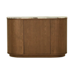 Oberon Crescent Marble Storage Unit - Matt Ocean Marble - Smoked Ash by GlobeWest