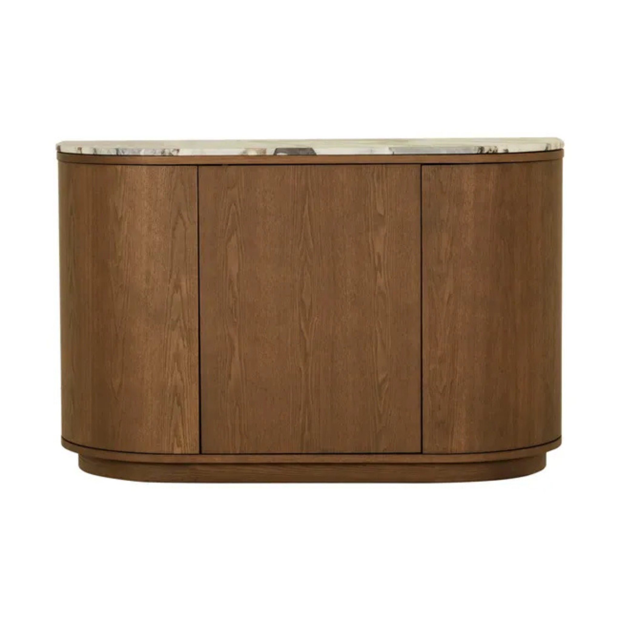 Oberon Crescent Marble Storage Unit - Matt Ocean Marble - Smoked Ash by GlobeWest